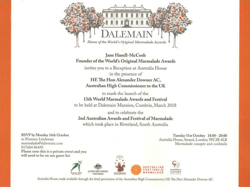 Launch of the 13th World Marmalade Awards & Festival